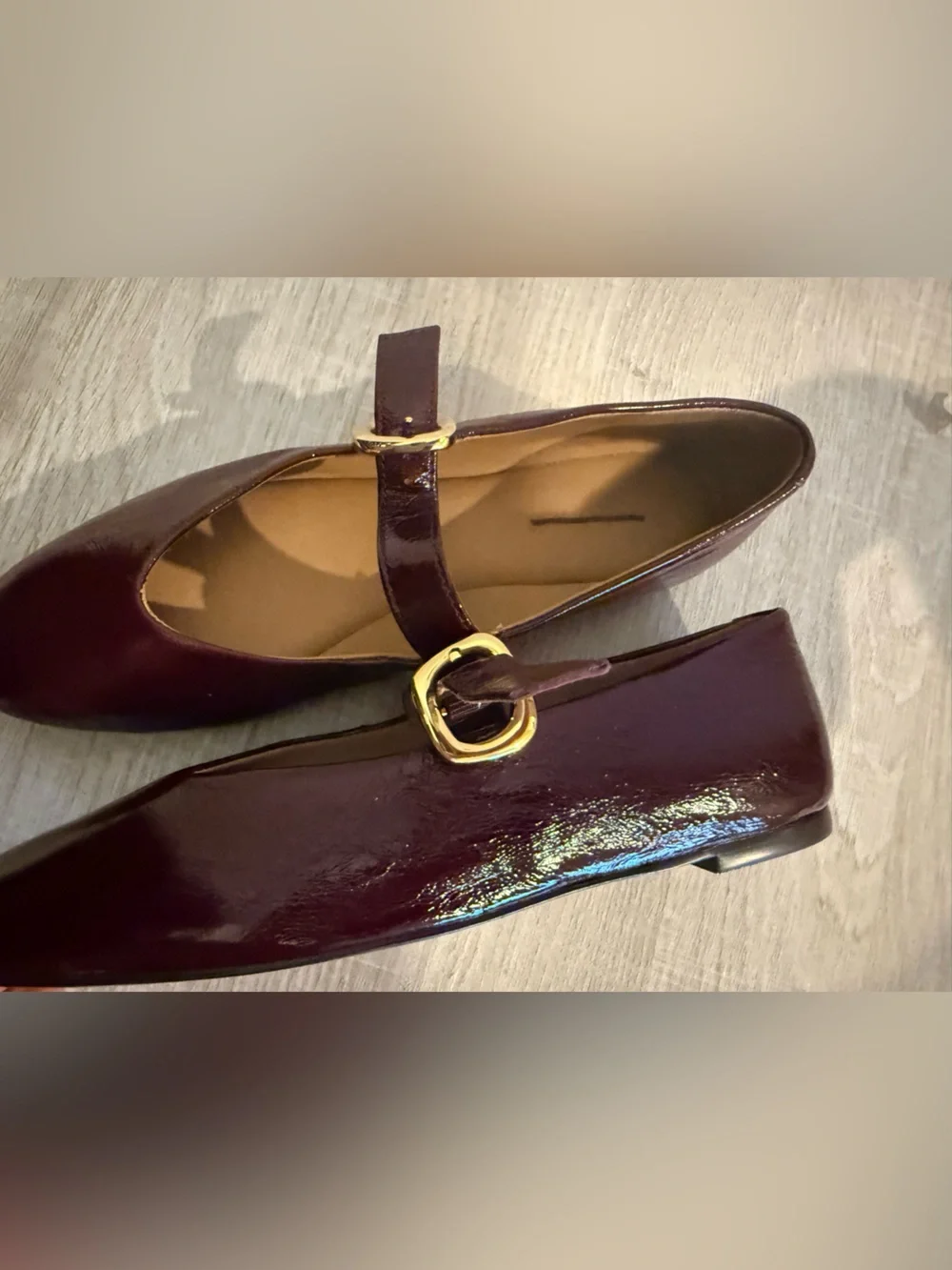 Madewell Remy Women's Burgundy Glossy Patent Mary Jane Flats 7.5 New